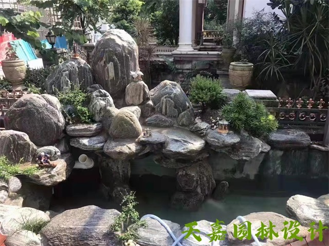 宿城小型庭院假山鱼池